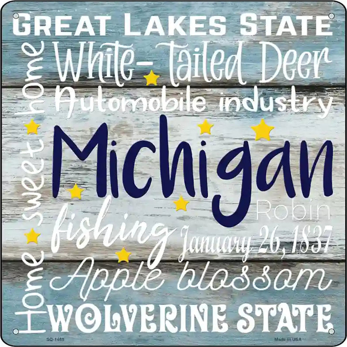 Michigan Motto Novelty Metal Square Sign