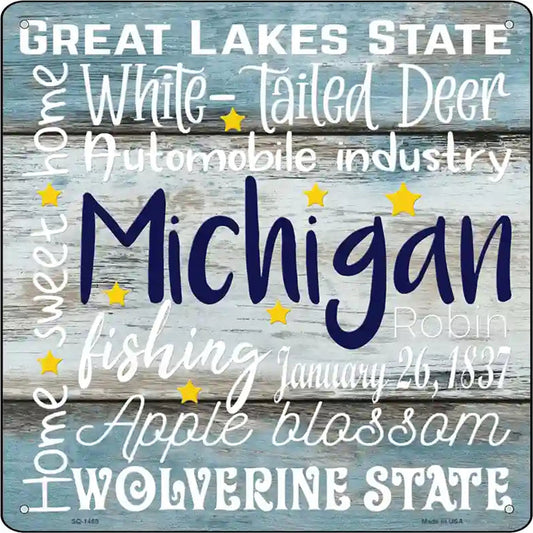 Michigan Motto Novelty Metal Square Sign