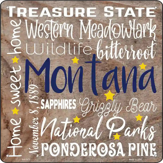 Montana Motto Novelty Metal Square Sign