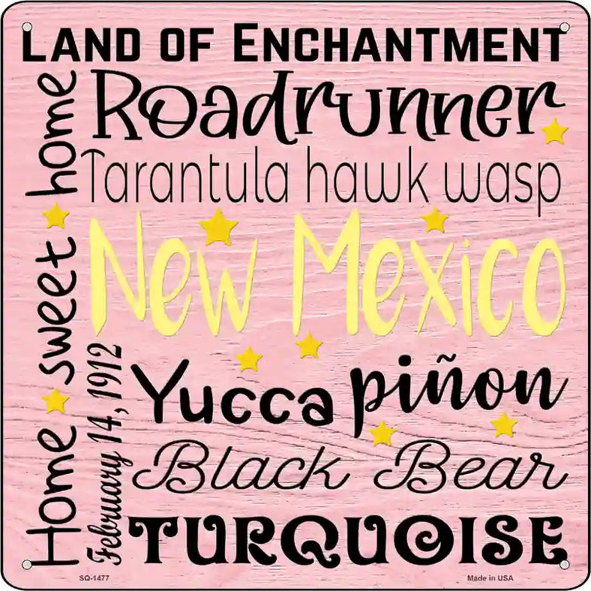 New Mexico Motto Novelty Metal Square Sign
