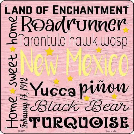 New Mexico Motto Novelty Metal Square Sign