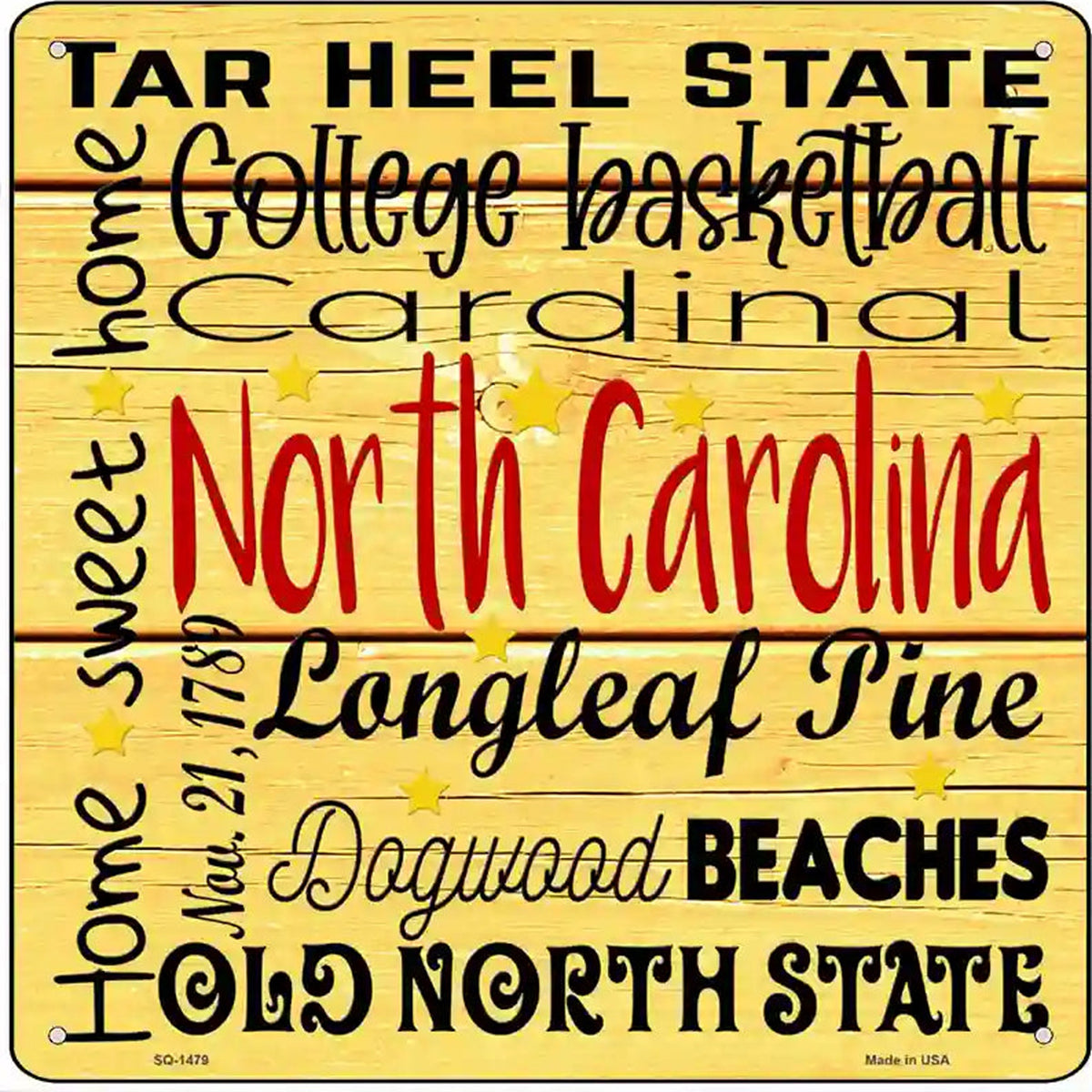North Carolina Motto Novelty Metal Square Sign