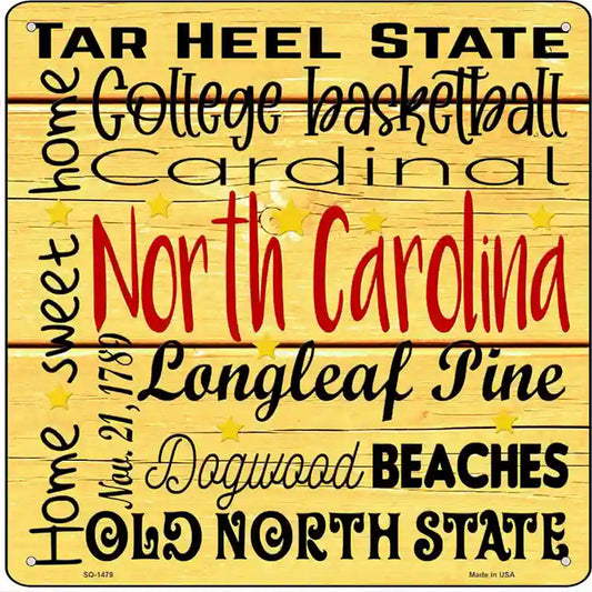 North Carolina Motto Novelty Metal Square Sign