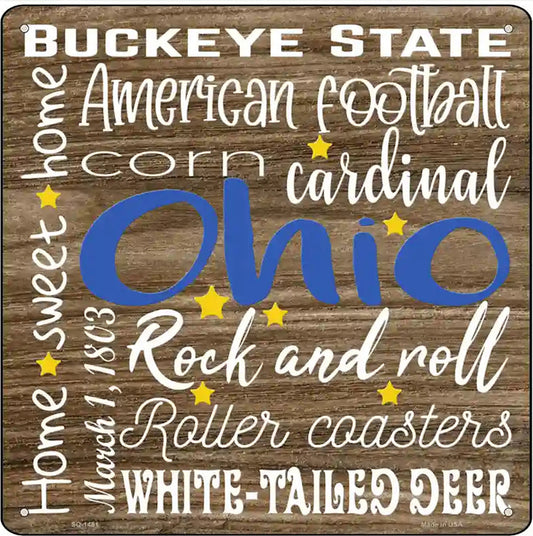 Ohio Motto Novelty Metal Square Sign