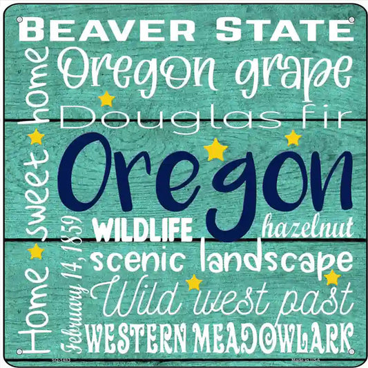 Oregon Motto Novelty Metal Square Sign