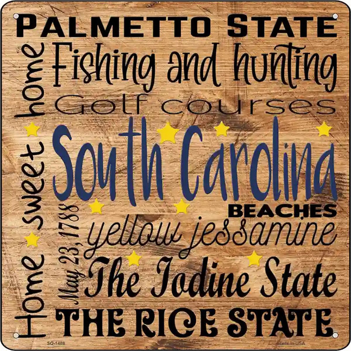 South Carolina Motto Novelty Metal Square Sign