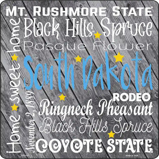South Dakota Motto Novelty Metal Square Sign