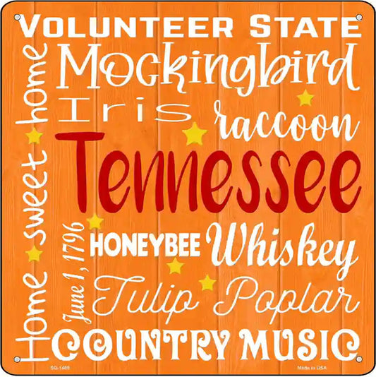 Tennessee Motto Novelty Metal Square Sign