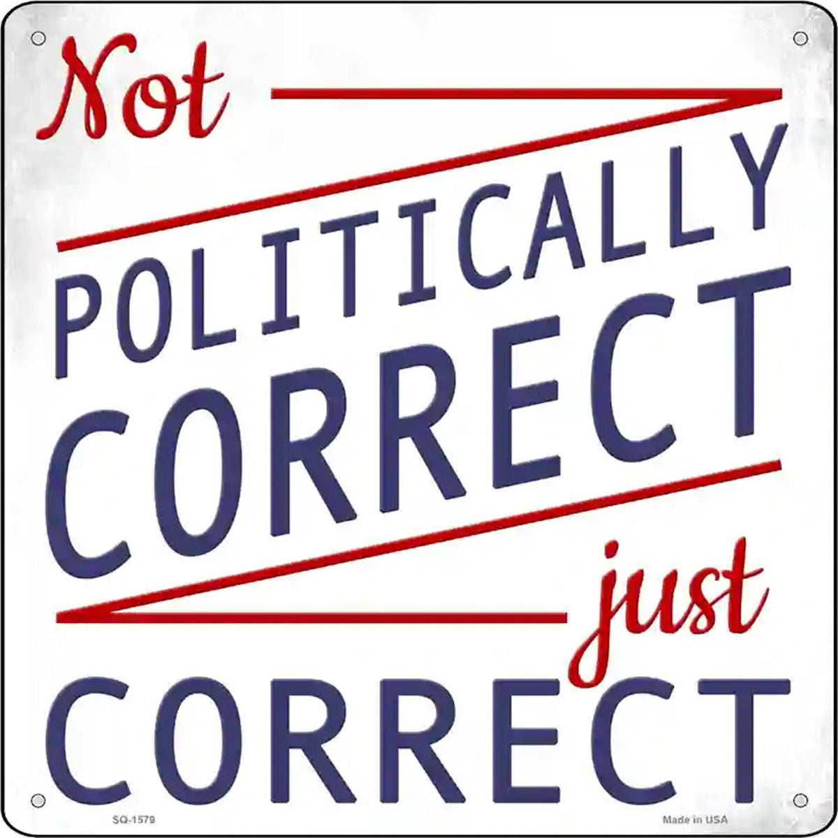 Not Politically Correct Just Correct Novelty Metal Square Sign