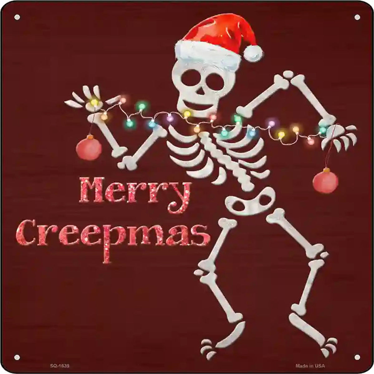 Merry Creepmas Novelty Metal Square Sign