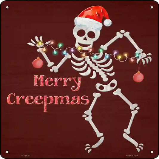 Merry Creepmas Novelty Metal Square Sign