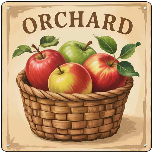 Apple Orchard Novelty Metal Square Sign