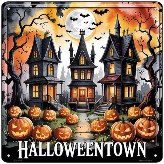 Halloweentown Novelty Metal Square Sign