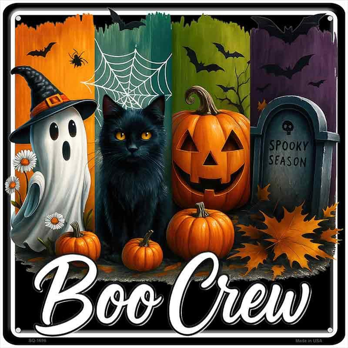 Boo Crew Novelty Metal Square Sign