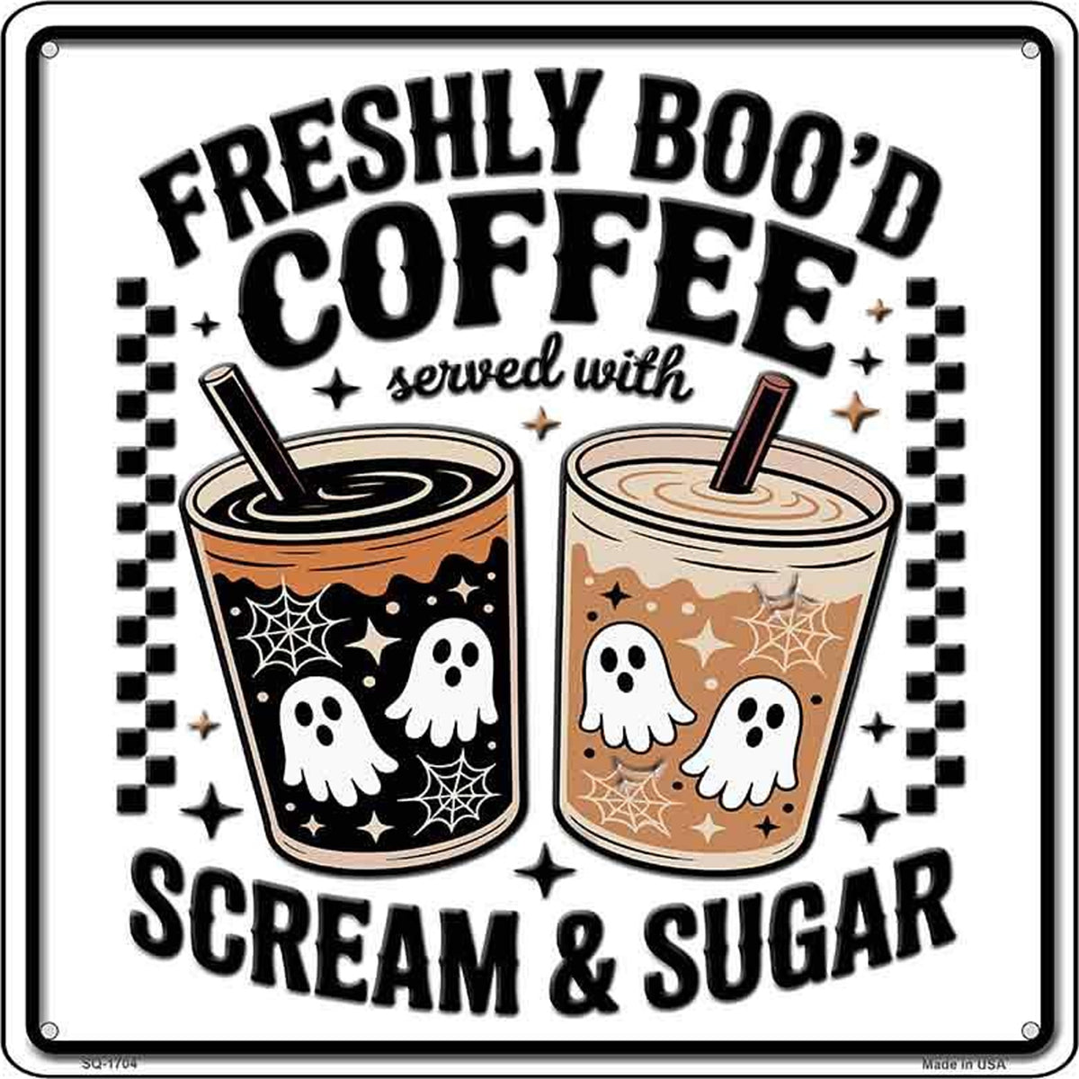 Freshily Bood Coffee Novelty Metal Square Sign