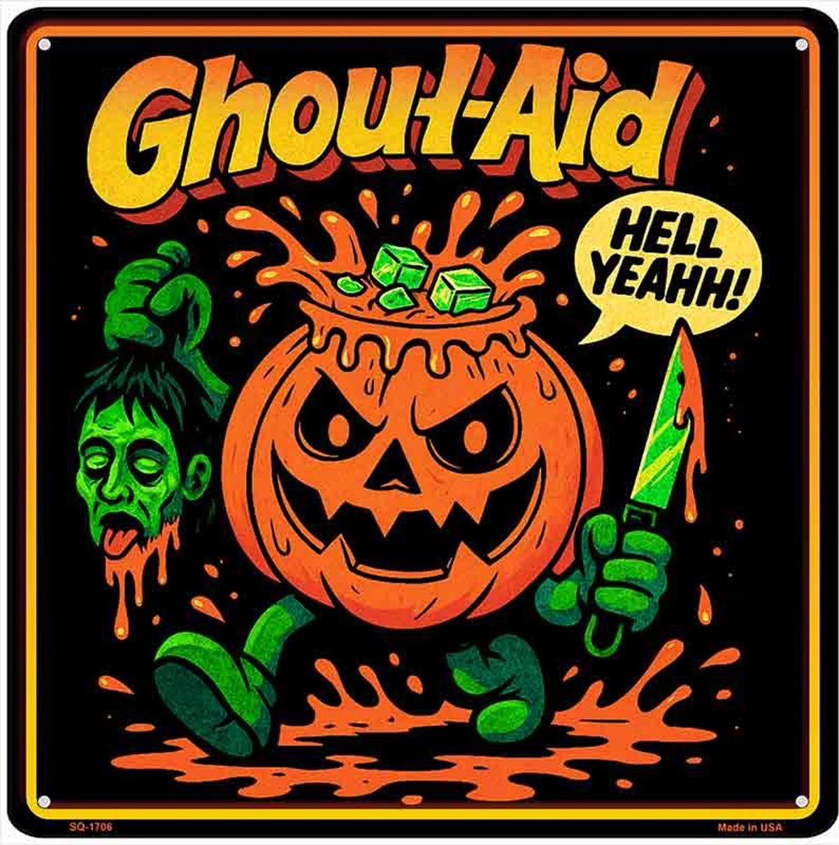 Ghoul Aid Novelty Metal Square Sign