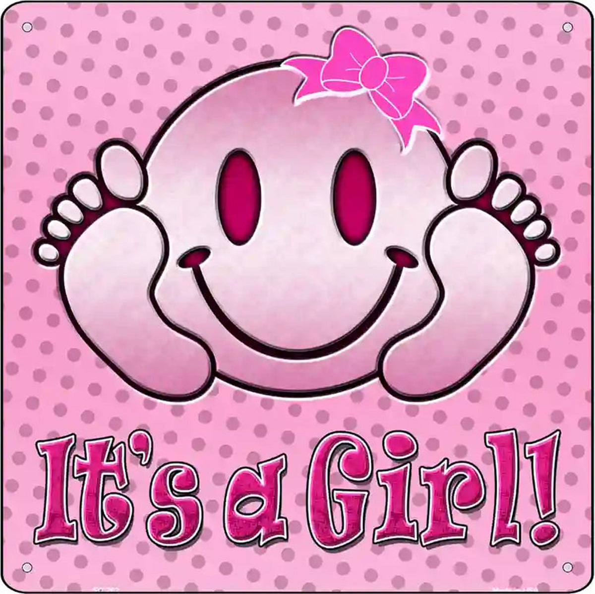 Its A Girl Novelty Metal Square Sign