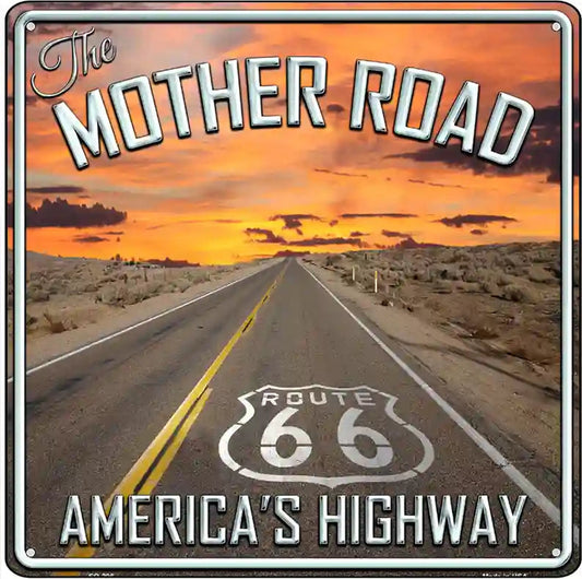 The Mother Road Novelty Metal Square Sign