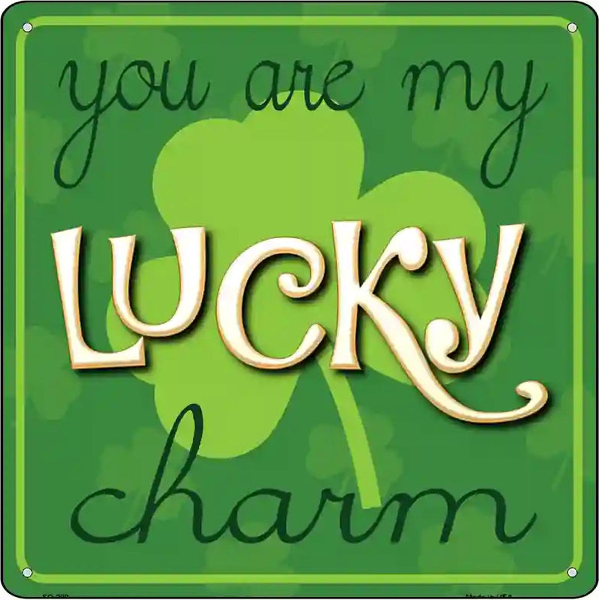 You My Lucky Charm Novelty Metal Square Sign