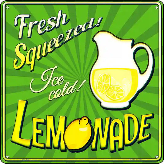 Fresh Squeezed Ice Cold Lemonade Novelty Square Sign