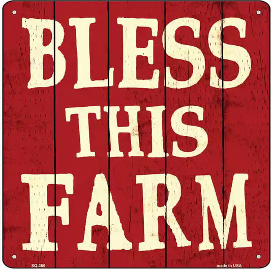 Bless This Farm Novelty Square Sign