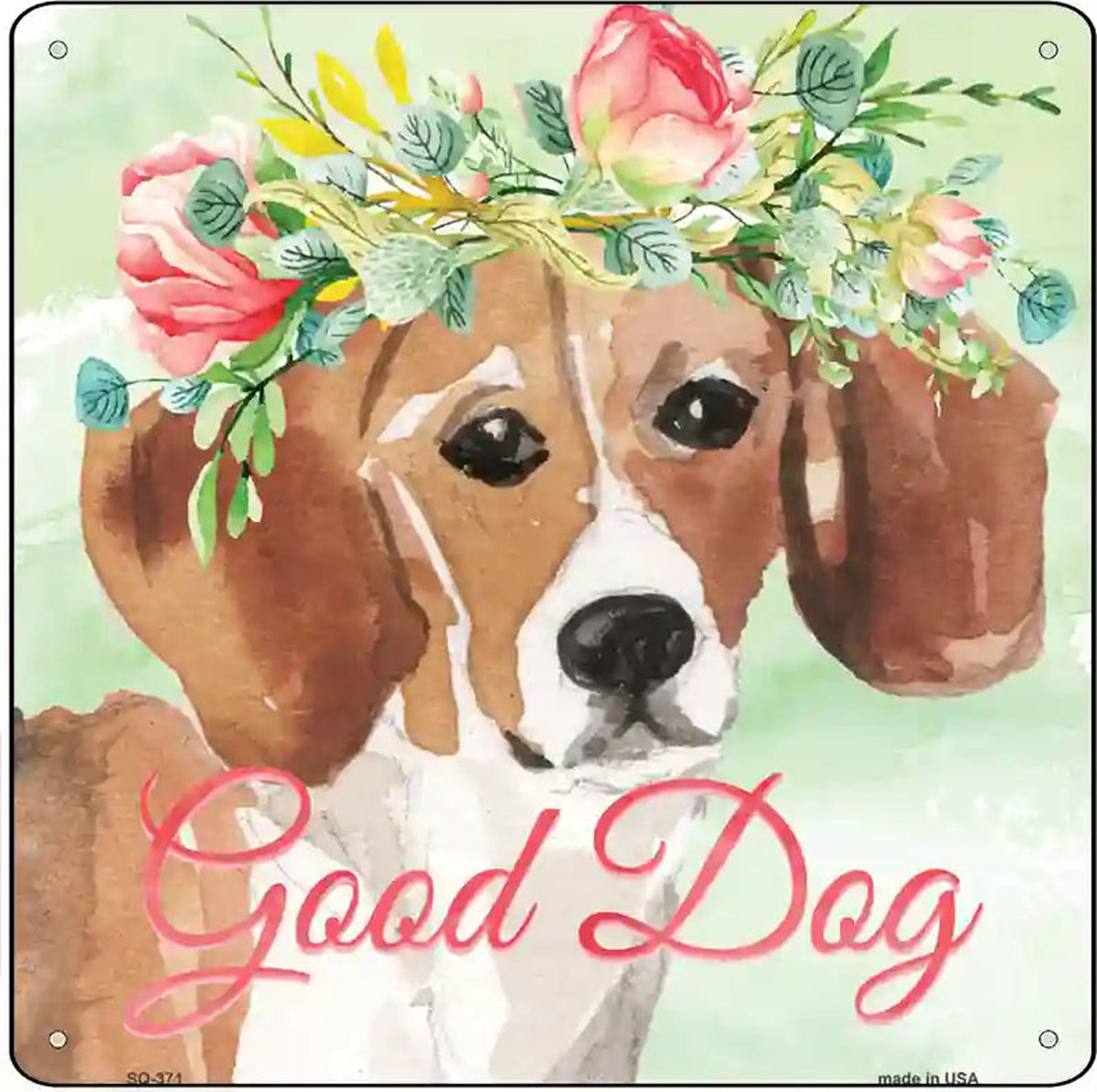 Beagle Good Dog Novelty Square Sign