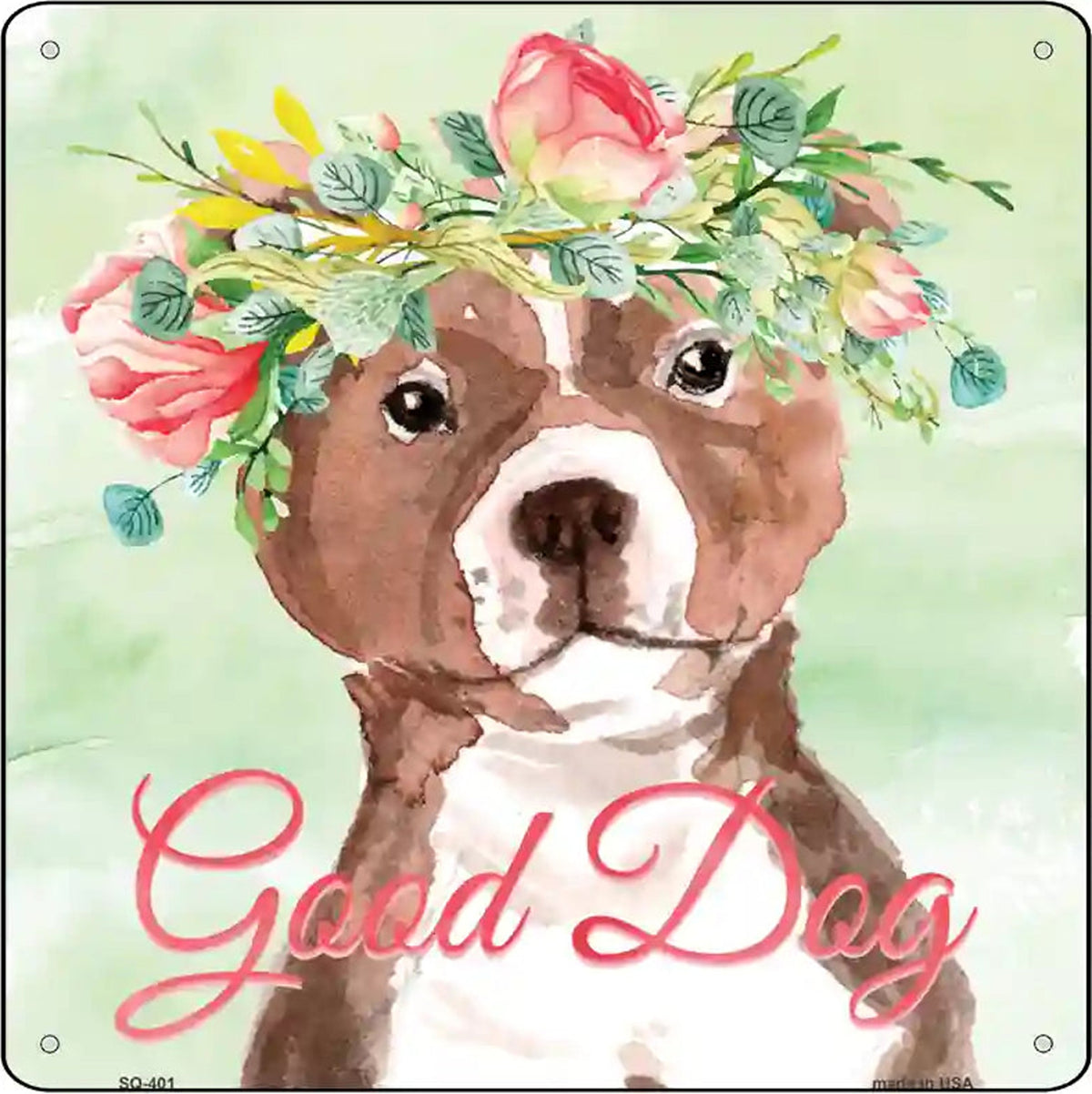 Bull Terrier Good Dog Novelty Square Sign