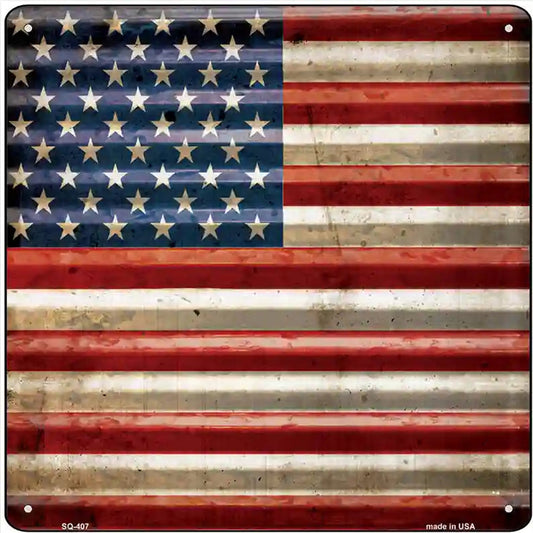 American Flag Novelty Square Sign
