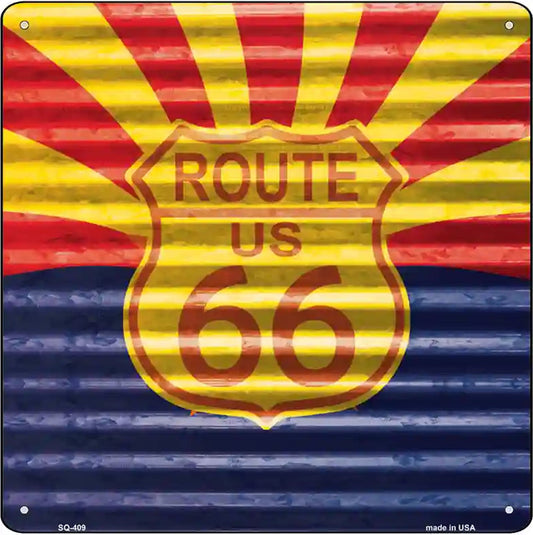 Route 66 Arizona Flag Novelty Square Sign