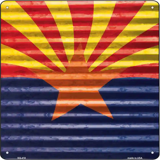 Arizona Flag Novelty Square Sign