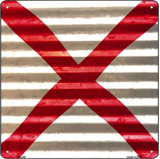 Alabama Flag Corrugated Effect Novelty Square Sign