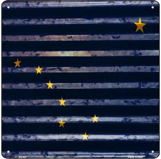 Alaska Flag Corrugated Effect Novelty Square Sign