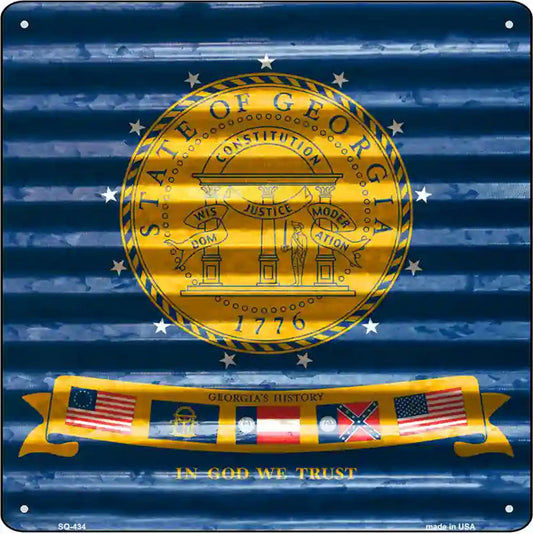 Georgia Flag Corrugated Effect Novelty Square Sign
