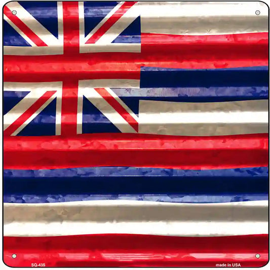 Hawaii Flag Corrugated Effect Novelty Square Sign