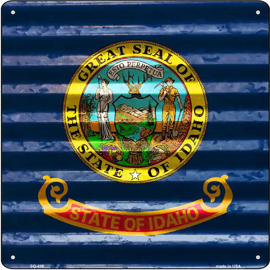 Idaho Flag Corrugated Effect Novelty Square Sign