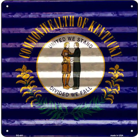 Kentucky Flag Corrugated Effect Novelty Square Sign