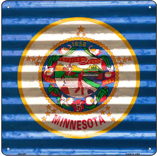 Minnesota Flag Corrugated Effect Novelty Square Sign