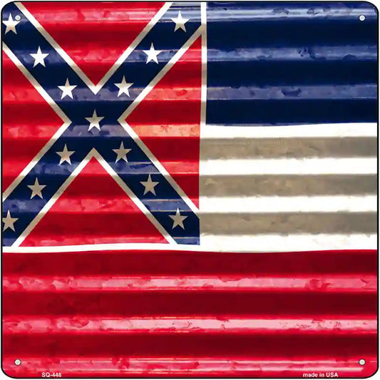 Mississippi Flag Corrugated Effect Novelty Square Sign