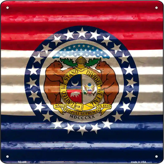 Missouri Flag Corrugated Effect Novelty Square Sign
