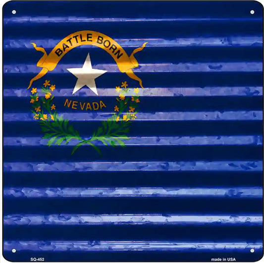 Nevada Flag Corrugated Effect Novelty Square Sign