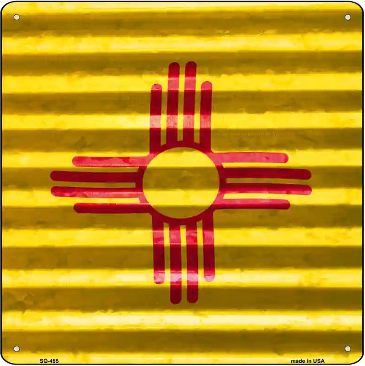 New Mexico Flag Corrugated Effect Novelty Square Sign