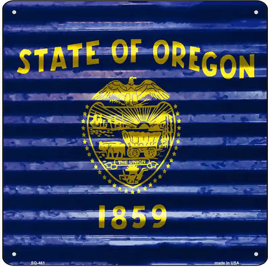 Oregon Flag Corrugated Effect Novelty Square Sign