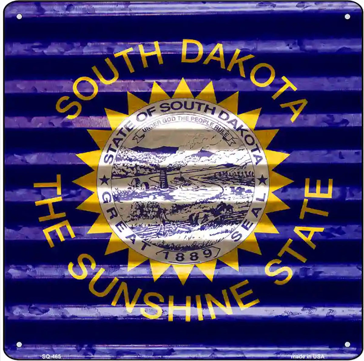 South Dakota Flag Corrugated Effect Novelty Square Sign