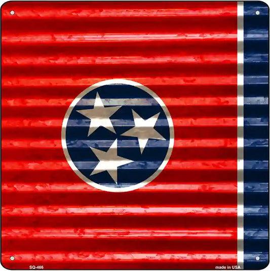 Tennessee Flag Corrugated Effect Novelty Square Sign