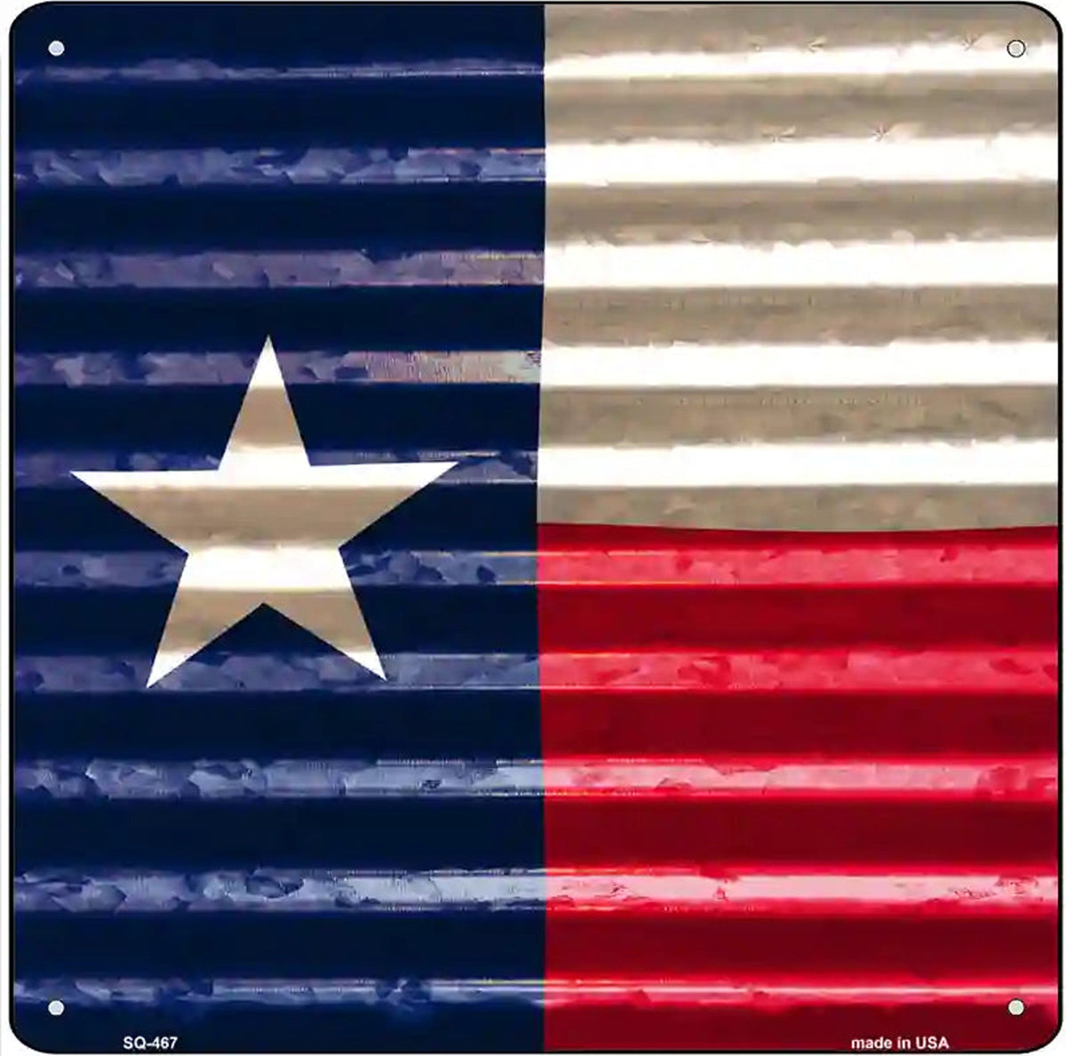 Texas Flag Corrugated Effect Novelty Square Sign