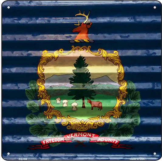 Vermont Flag Corrugated Effect Novelty Square Sign