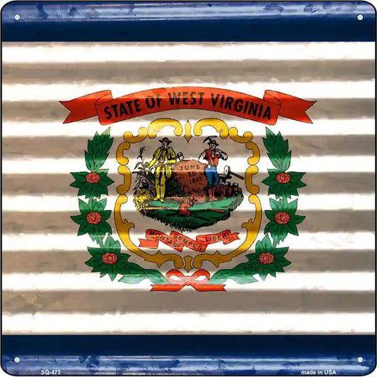 West Virginia Flag Corrugated Effect Novelty Square Sign