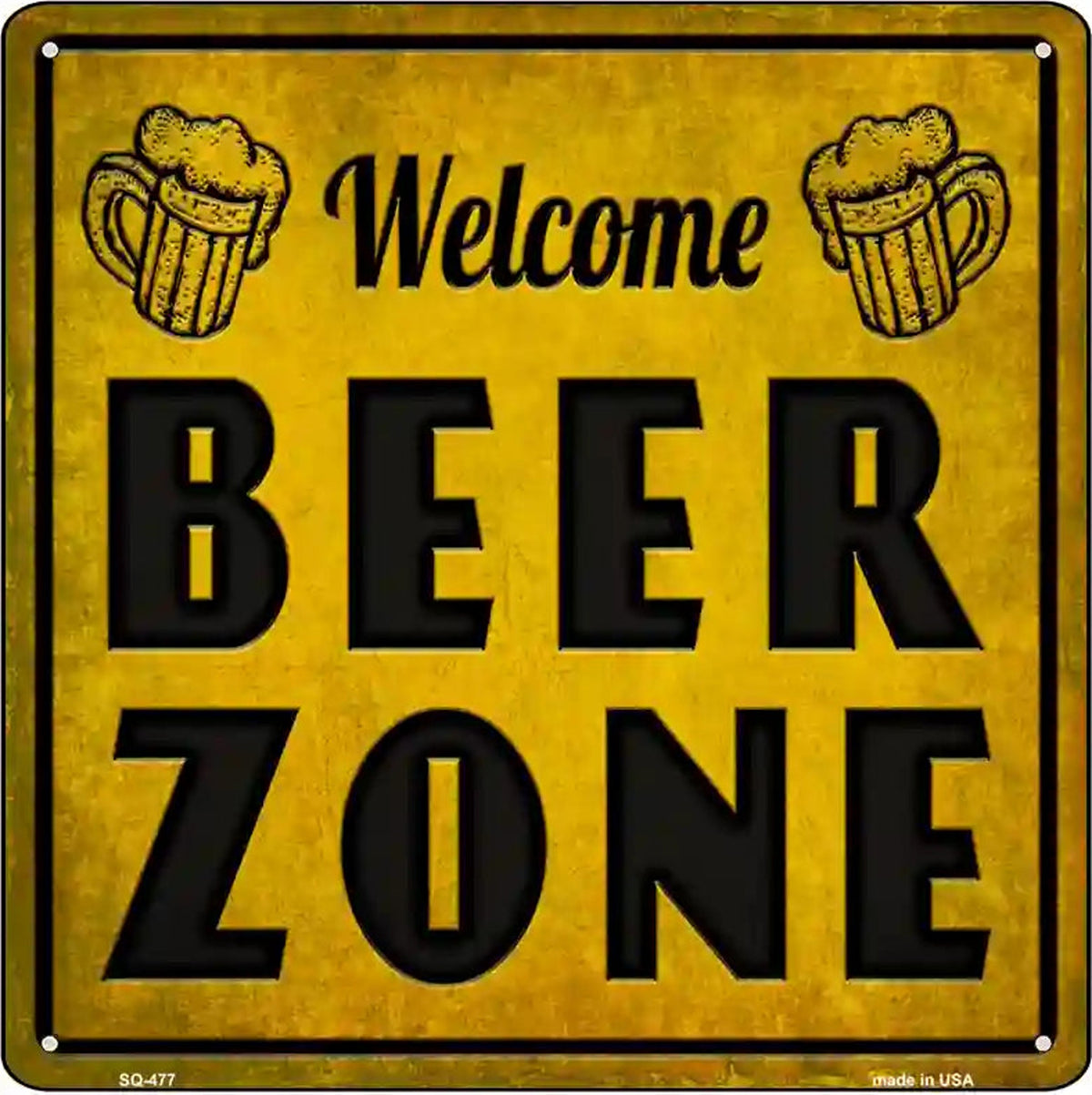 Welcome Beer Zone Novelty Square Sign