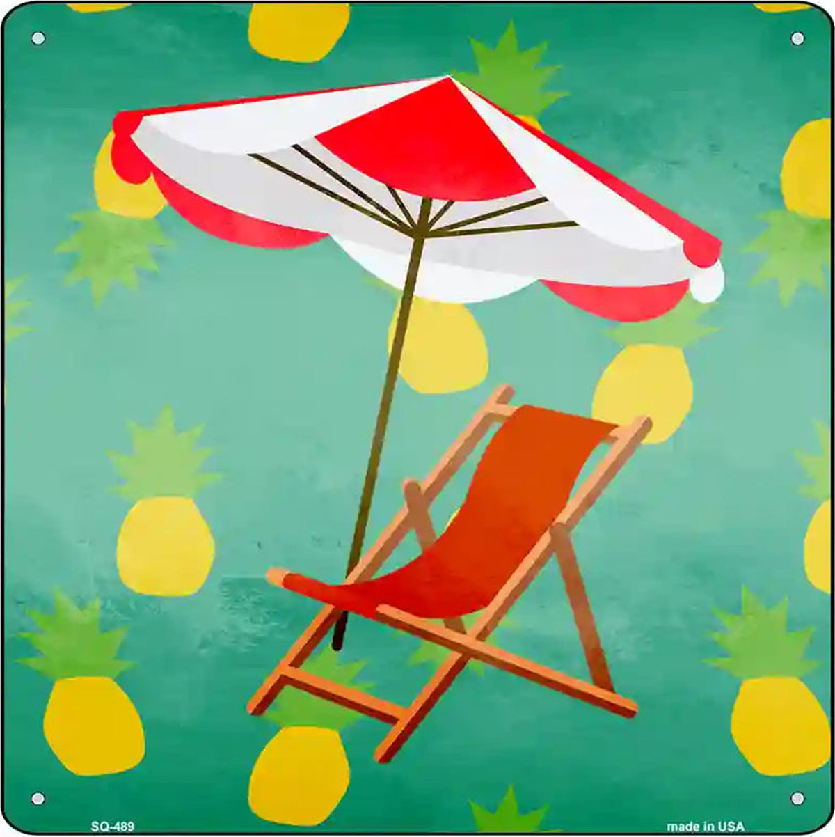 Chair and Umbrella Novelty Square Sign