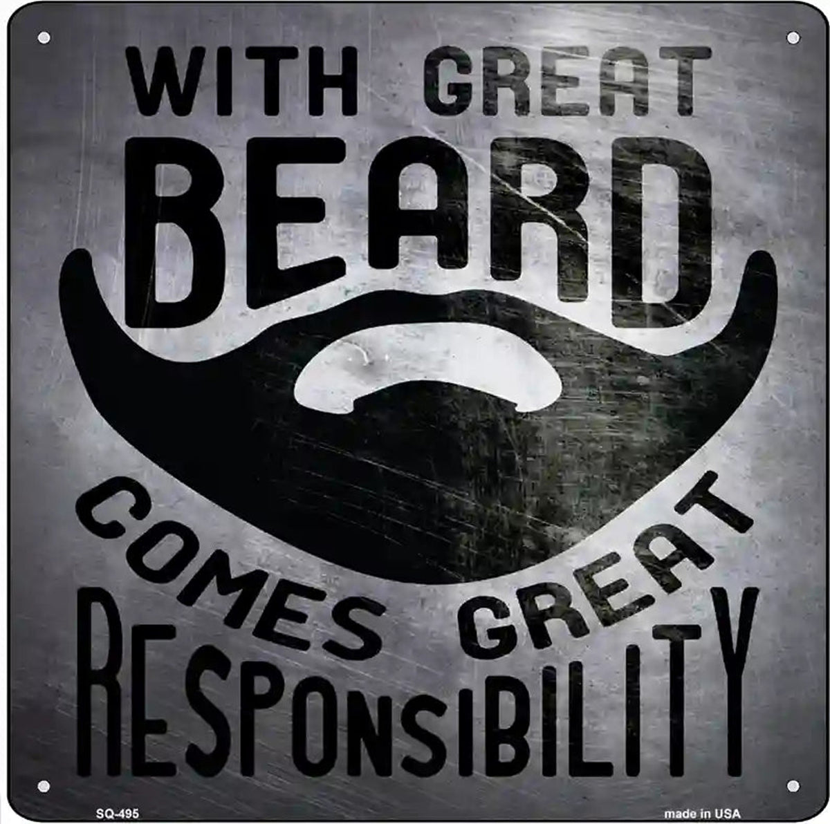 With Great Beard Novelty Square Sign